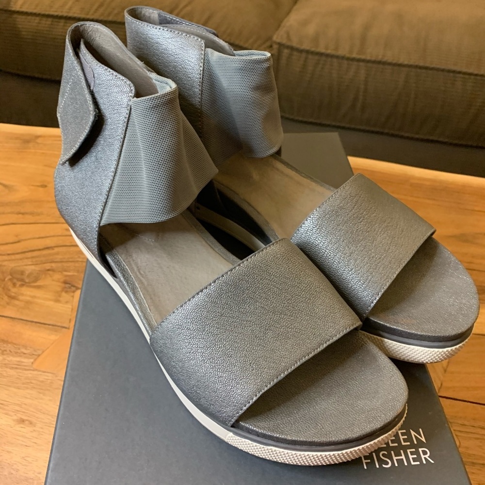Eileen Fisher Spree sandal, silver leather